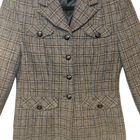 Vintage Pendleton Womens Brown Plaid Wool Blend Blazer Jacket Quiet Luxury Sz 4 - Picture 4 of 10